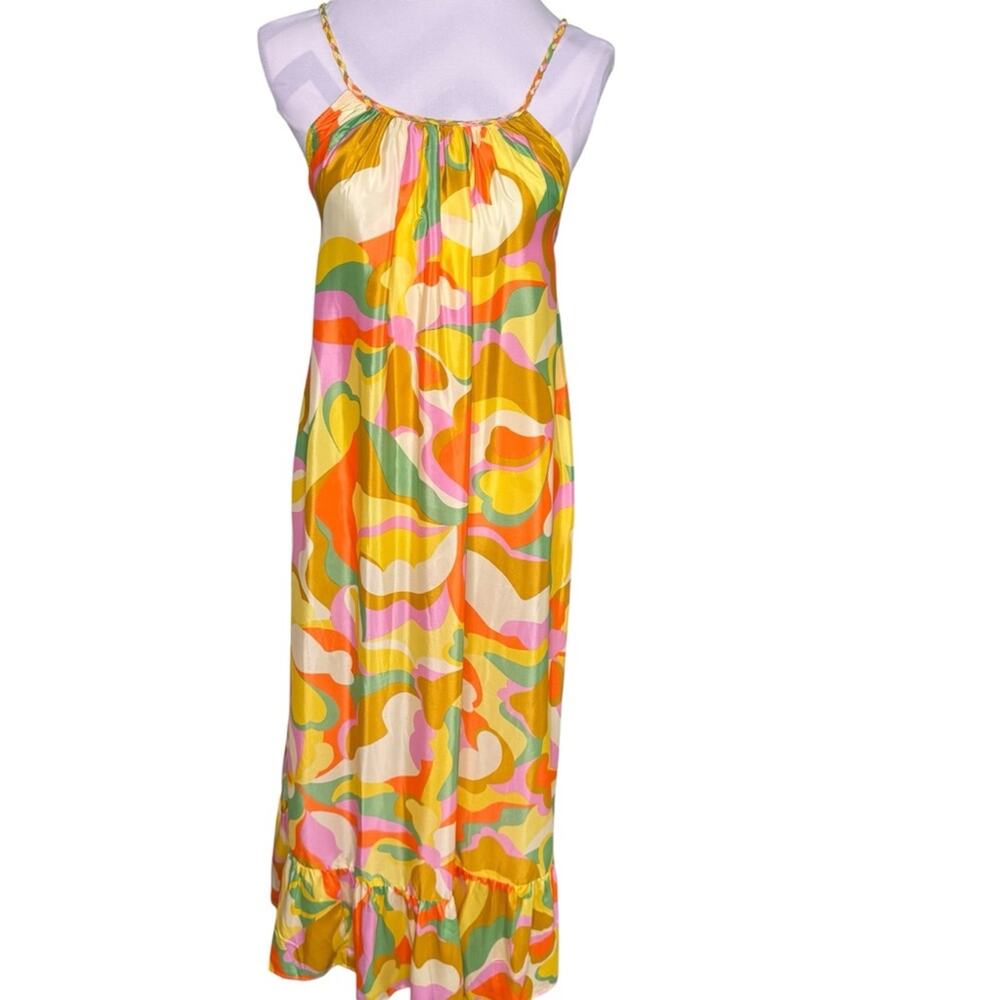 Anthropologie True Destinations Multicolor Boho Tiered Maxi Dress Size M